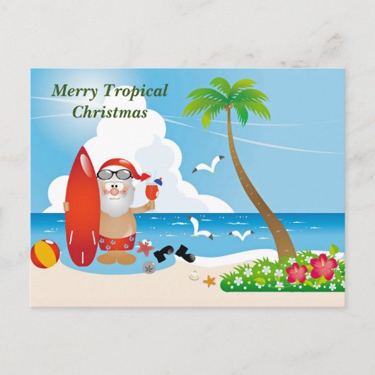 Carte Postale Joyeux Noël tropical (Devant)