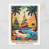 Carte Postale Joyeux Noël tropical coloré (Devant)