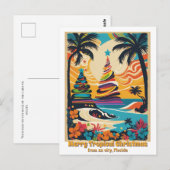 Carte Postale Joyeux Noël tropical Floride (Devant / Derrière)
