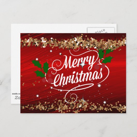 Carte Postale Joyeux Noël, un design festif (Devant / Derrière)