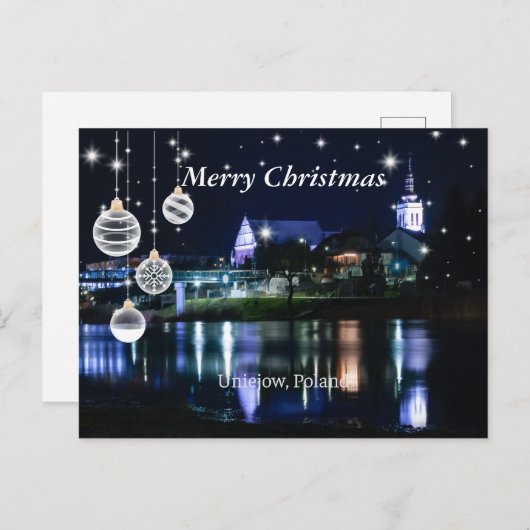 Carte Postale Joyeux Noël - Unijow, Lodz, Pologne (Devant / Derrière)