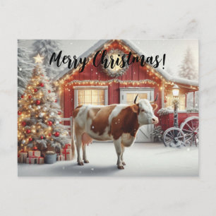 Carte Postale Joyeux Noël Vache