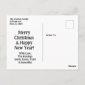 Carte Postale Joyeux Noël | Vache amusante à Santa Hat (Dos)