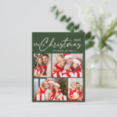 Carte Postale Joyeux Noël vert 4 Photo Vacances (Debout devant)