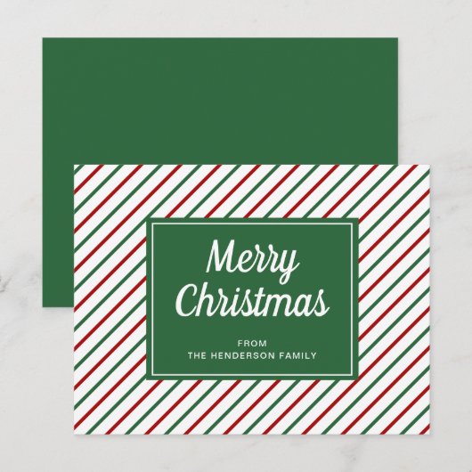 Carte Postale Joyeux Noël Vert Blancs (Devant / Derrière)