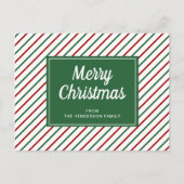 Carte Postale Joyeux Noël Vert Blancs (Devant)