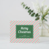 Carte Postale Joyeux Noël Vert Blancs (Debout devant)
