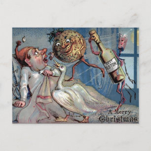 Carte Postale Joyeux Noël victorien vintage