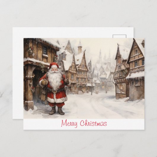 Carte Postale Joyeux Noël vintage (Devant / Derrière)