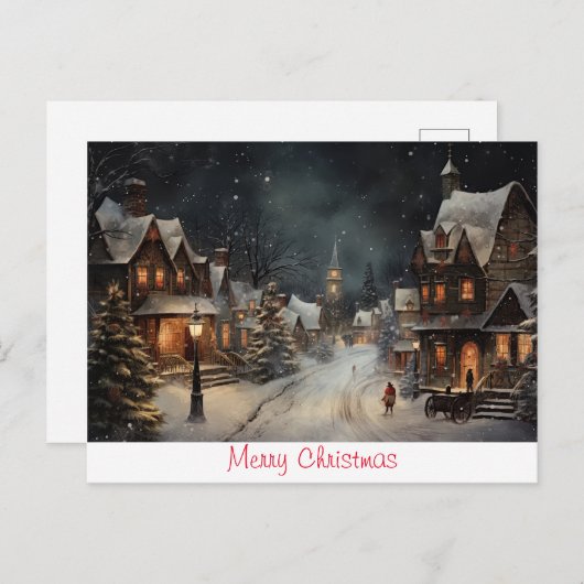 Carte Postale Joyeux Noël vintage (Devant / Derrière)