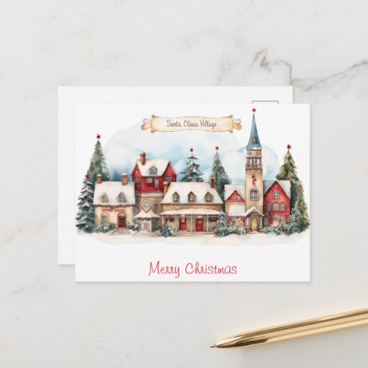 Carte Postale Joyeux Noël vintage (Devant/Arrière en situation)