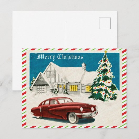 Carte Postale Joyeux Noël vintage (Devant / Derrière)