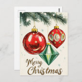 Carte Postale Joyeux Noël vintage (Devant / Derrière)