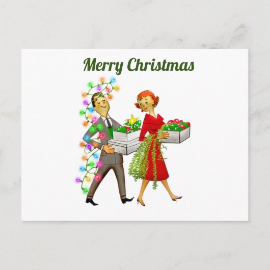 Carte Postale Joyeux Noël Vintage (Devant)