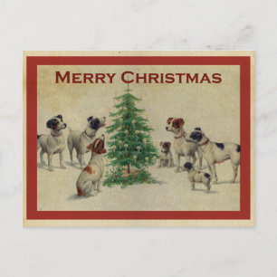 Carte Postale Joyeux Noël Vintage chien