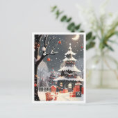 Carte Postale Joyeux Noël Vintage Neige (Debout devant)