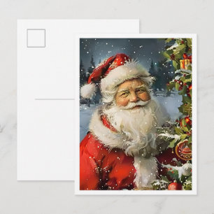 Carte Postale Joyeux Noël Vintage Père Noël