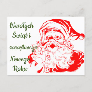 Carte Postale Joyeux Noël Wesołych Świąt Bożego Narodzenia P