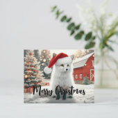 Carte Postale Joyeux Noël White Fox (Debout devant)
