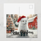 Carte Postale Joyeux Noël White Fox (Devant / Derrière)