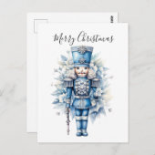 Carte Postale Joyeux Noir Bleu Nutcracker (Devant / Derrière)