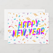 Carte Postale Joyeux Nouvel An coloré (Devant / Derrière)