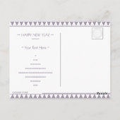 Carte Postale Joyeux Nouvel An Fleur Vert Orange Floral Art Déco (Dos)