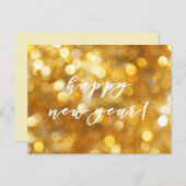Carte Postale Joyeux Nouvel An Glamour Éclairage Or (Devant / Derrière)
