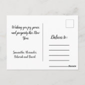 Carte Postale Joyeux Nouvel An Golden et Black Elegant (Dos)