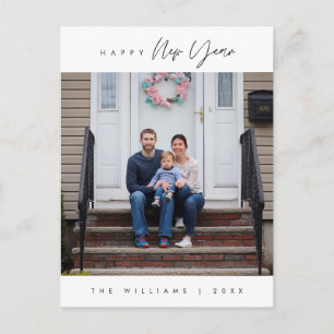 Carte Postale Joyeux Nouvel An moderne Greeting Photo de famille