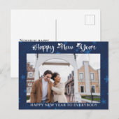 Carte Postale Joyeux Nouvel An Photo De Vacances Modernes Sur Sn (Devant / Derrière)