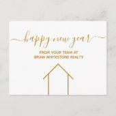 Carte Postale Joyeux Nouvel An Real Estate Company Gold Corporat (Devant)