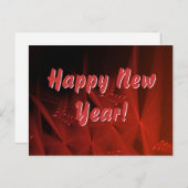 Carte Postale Joyeux Nouvel An Rouge Gleem Abstrait Fractal Art (Devant / Derrière)