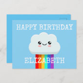 Carte Postale Joyeux nuage d'anniversaire (Devant / Derrière)