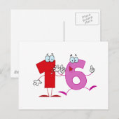 Carte Postale Joyeux numéro 16 (Devant / Derrière)
