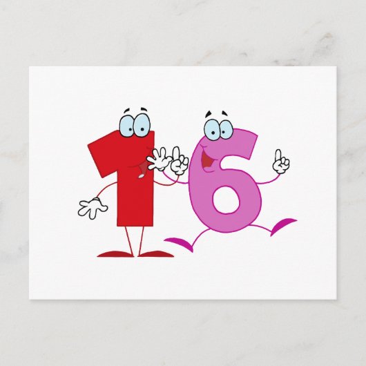 Carte Postale Joyeux numéro 16 (Devant)
