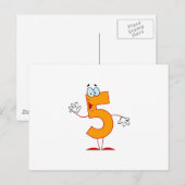 Carte Postale Joyeux numéro 5 (Devant / Derrière)