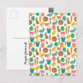 Carte Postale Joyeux oeufs de Pâques Poussins lapin Patten (Devant / Derrière)