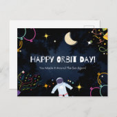 Carte Postale Joyeux Orbit Day Anniversaire Cadeau spatial (Devant / Derrière)