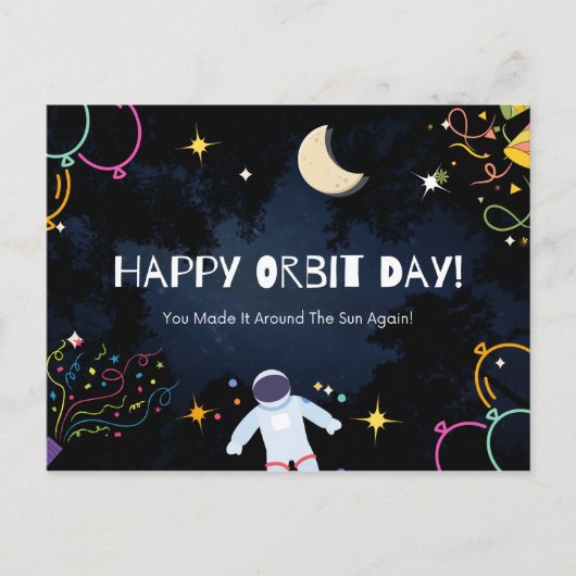 Carte Postale Joyeux Orbit Day Anniversaire Cadeau spatial (Devant)