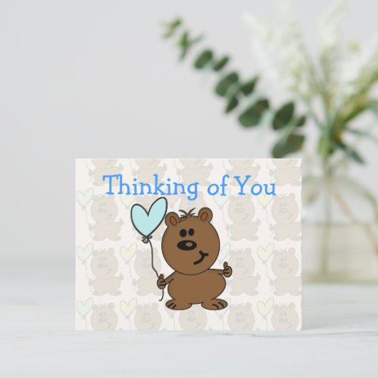 Carte Postale Joyeux Ours d'anniversaire (Debout devant)