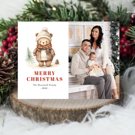 Carte postale Joyeux Ours Noël Photo Fête