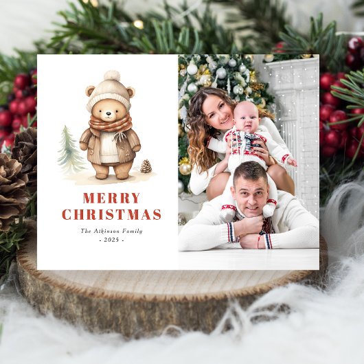 Carte postale Joyeux Ours Noël Photo Fête