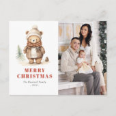 Carte postale Joyeux Ours Noël Photo Fête (Devant)