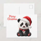 Carte Postale Joyeux Panda de Noël (Devant / Derrière)
