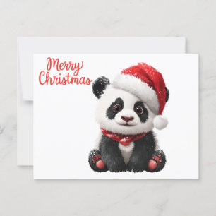 Carte Postale Joyeux Panda de Noël