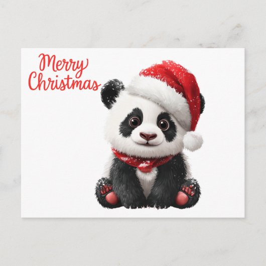 Carte Postale Joyeux Panda de Noël (Devant)