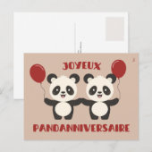 Carte Postale Joyeux pandanniversaire - jeu de mots anniversaire (Devant / Derrière)