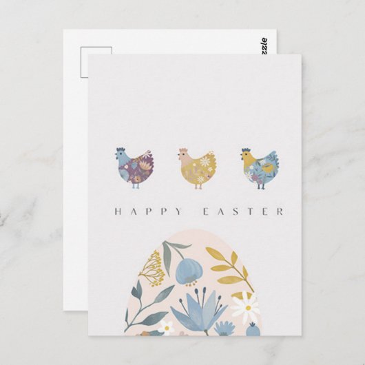 Carte Postale Joyeux Pâques (Devant / Derrière)