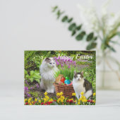Carte Postale Joyeux Pâques De Vos Vacances De Chat (Debout devant)
